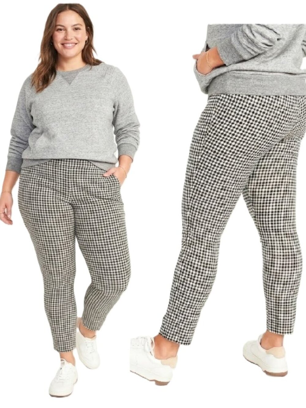 Woman's High Wasted Houndstooth Pixie Ankle Pants Sz 24 NWT